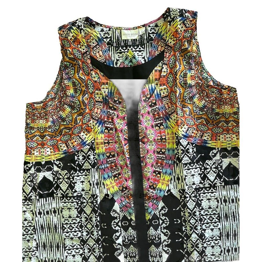 Bisou Bisou Tropical Tank Top XL Sleeveless Beach Hawaiian Women